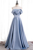 A-line Off-the-shoulder Beaded Satin Prom Dress  With Beading,DS147