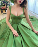 A-line Sweetheart Green Prom Dress Evening Dress With Pockets,DS201-Daisybridals