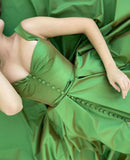 A-line Sweetheart Green Prom Dress Evening Dress With Pockets,DS201-Daisybridals