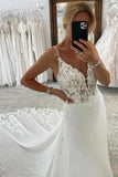 Elegant A-Line Beach Wedding Dresses With Lace Appliques,DW007-Daisybridals