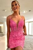 Short Pink Mermaid Lace Short Prom Dresses Pink Homecoming Dresses,DH103