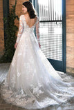 White Lace Romantic Wedding Dresses Elegant Wedding Dresses,DW012-Daisybridals