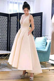 A-line High Low V Neck Tea Length Prom Dress Homecoming Dress,DS223-Daisybridals