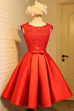 A-line Red Homecoming Dress Chic Short Prom Dress Party Dress,DH168