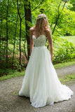 A-line Sweetheart Forest Wedding Dresses With Lace Applique,DW052-Daisybridals