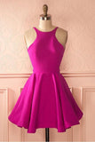 Cute Backless Hot Pink Homecoming Dress Short Party Dress,DH205-Daisybridals